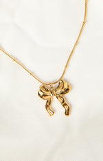 Leander Gold Bow Knot Pendant Necklace Image