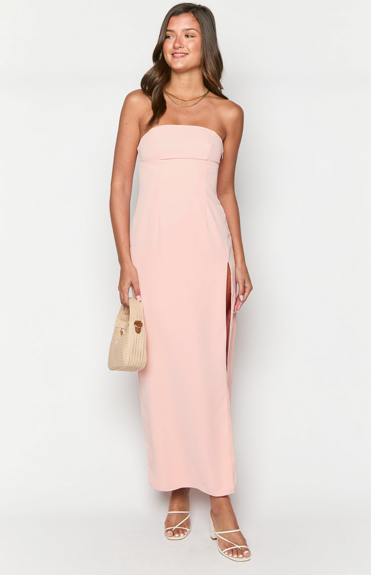 Lenora Pink Strapless Maxi Dress Image