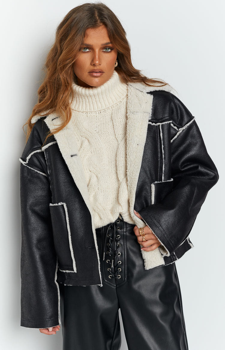 Lewis Black Fur Detail Jacket Image