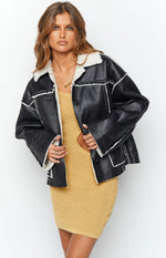 Lewis Black Fur Detail Jacket Image