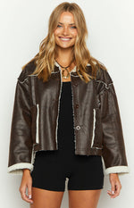 Lewis Brown Fur Detail Jacket Image