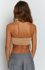 Lexi Tan Mesh Strapless Top Image