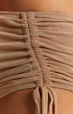 Lexi Tan Mesh Strapless Top Image