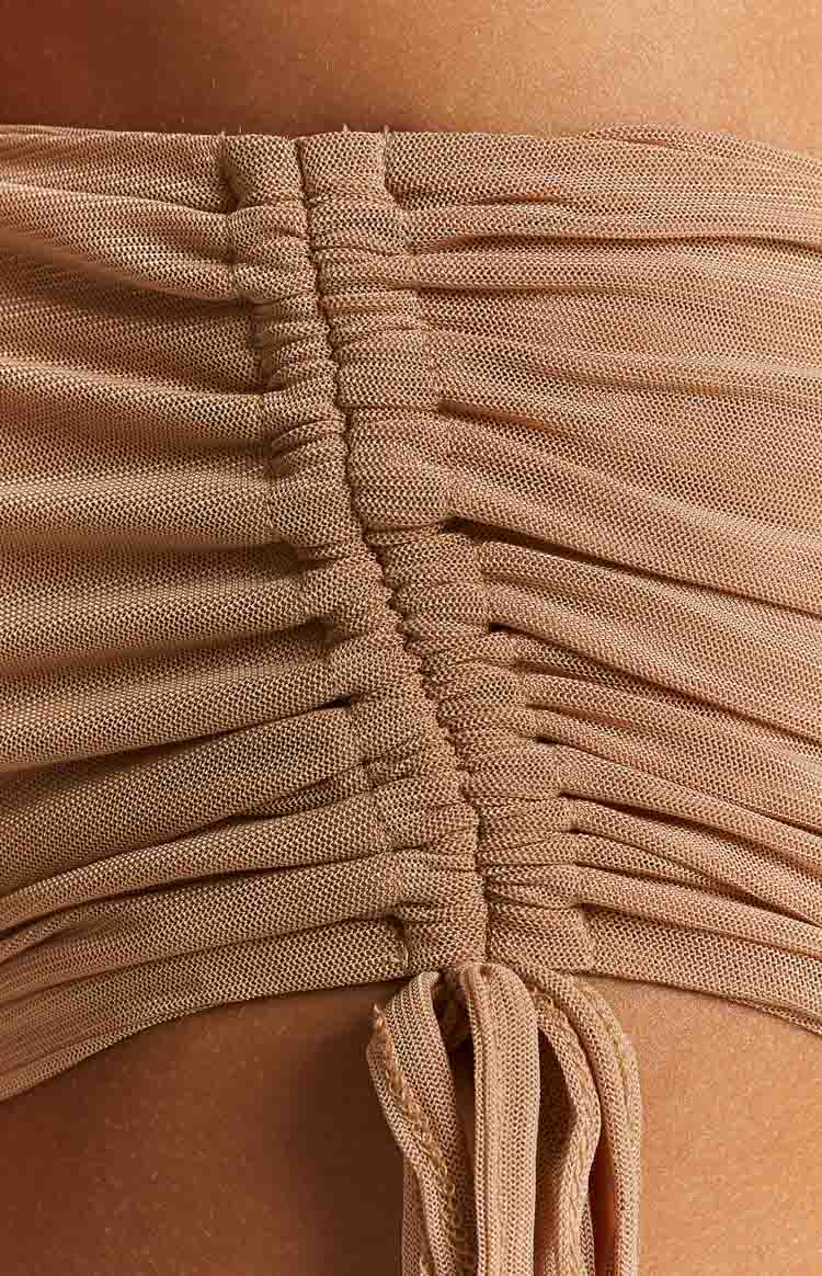 Lexi Tan Mesh Strapless Top Image