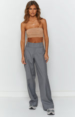 Lexi Tan Mesh Strapless Top Image