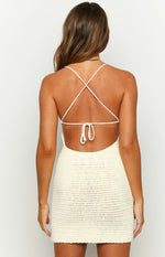 Lila White Crochet Mini Dress Image