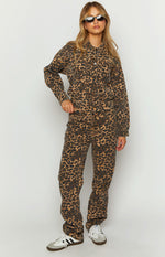 Lioness Carmela Leopard Print Denim Jacket Image