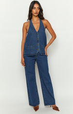 Lioness Hills Halter Dark Denim Vest Image