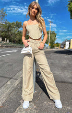 Lioness Miami Vice Wheat Linen Pant Image