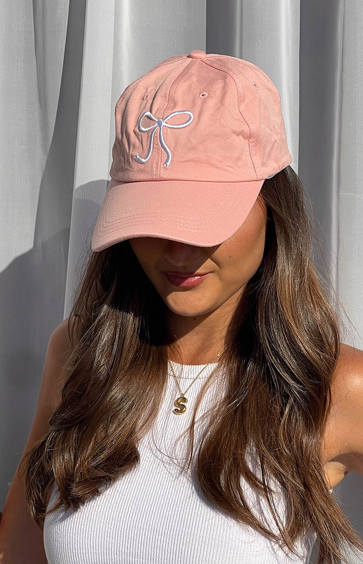 Liora Pink Embroidered Bow Baseball Cap Image