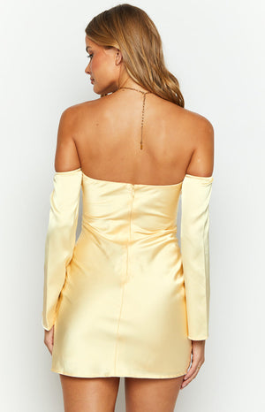 Lita Yellow Satin Mini Dress