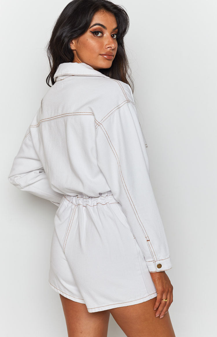 Lizzo Denim Jumpsuit Cream Image