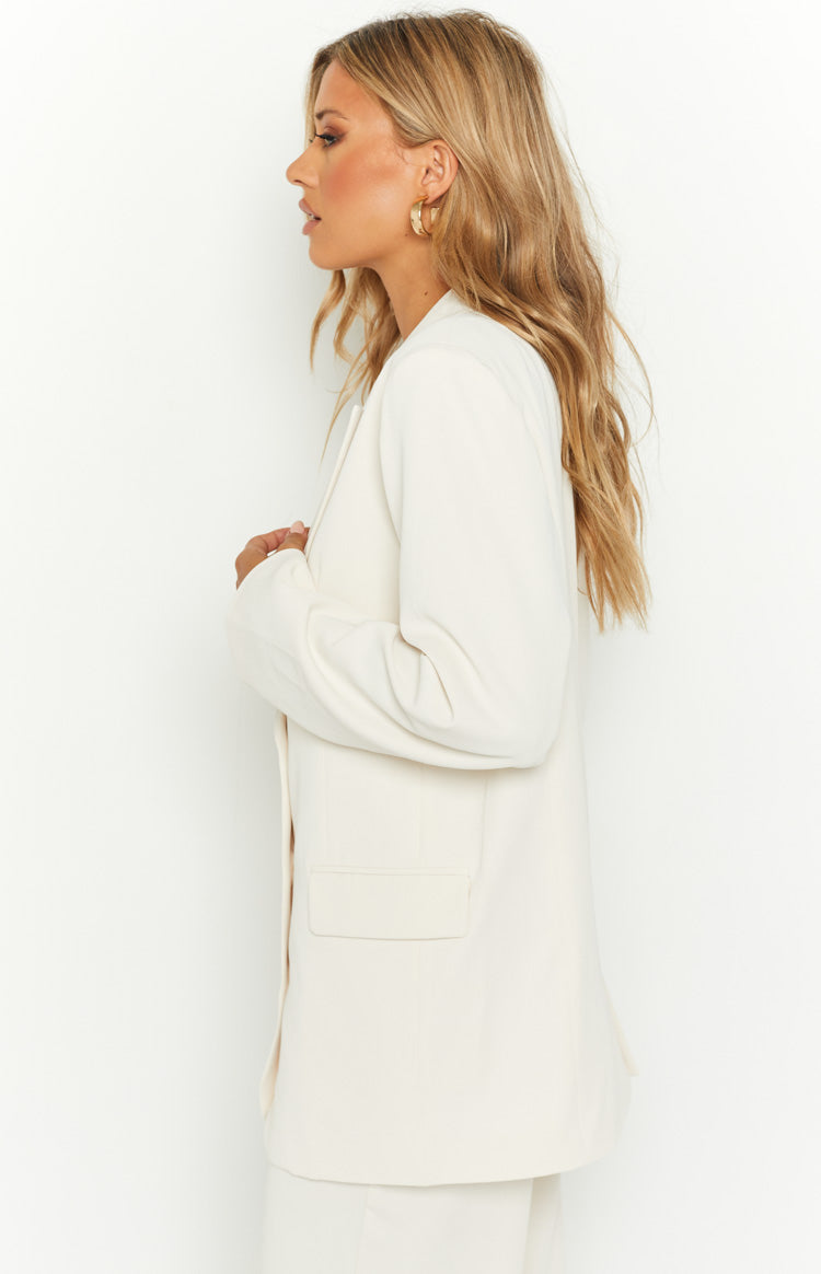 Logan Beige Oversized Blazer Image