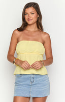 Lou Lou Yellow Strapless Top