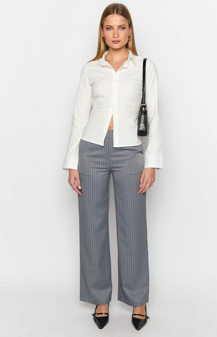 Louis Grey Striped Pants Image