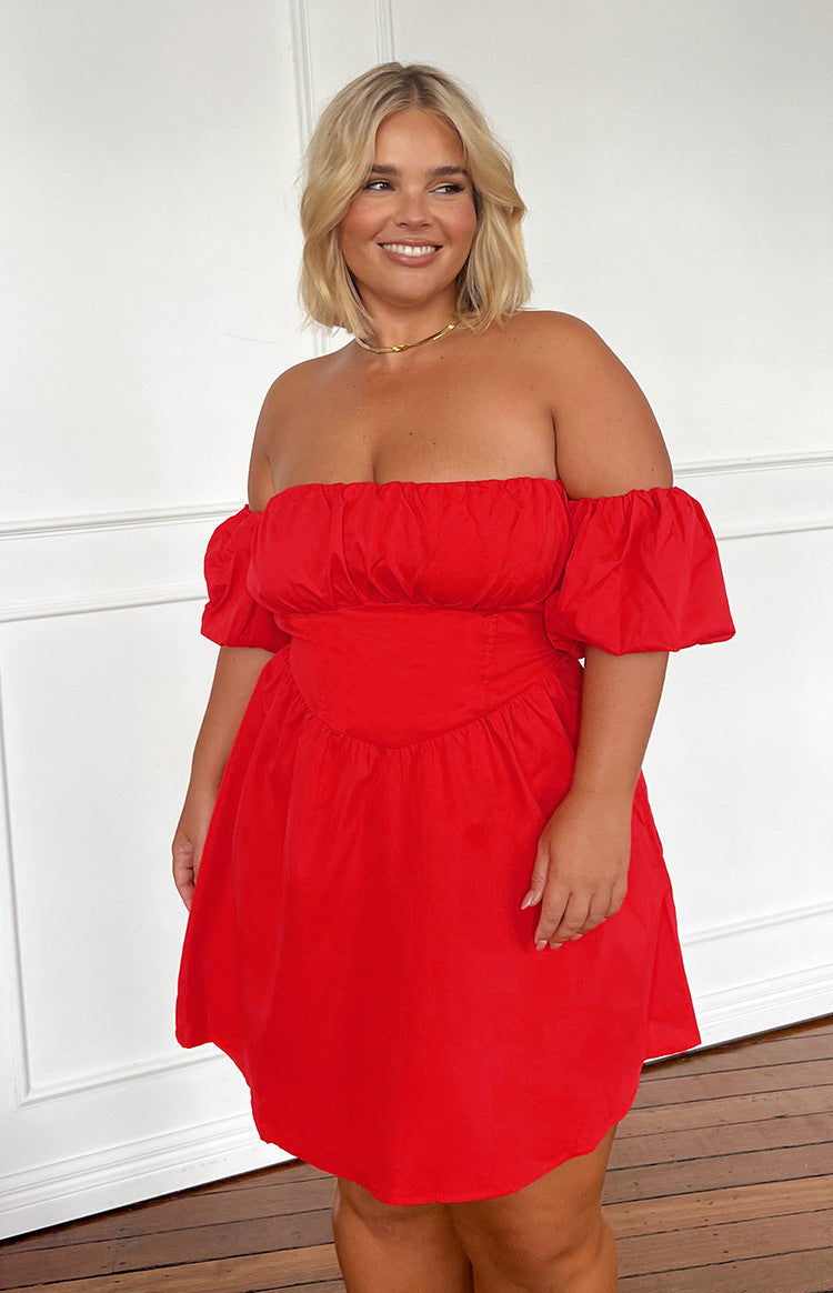 Love Lost Off The Shoulder Red Mini Dress Image