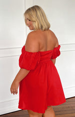 Love Lost Off The Shoulder Red Mini Dress Image