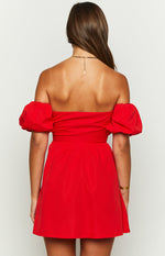 Love Lost Off The Shoulder Red Mini Dress Image