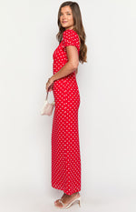 Lovella Red Polka Dot Maxi Dress Image