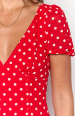 Lovella Red Polka Dot Maxi Dress Image