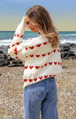 Lovey Red Heart Stripe Jumper Image