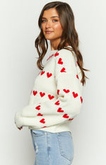 Lovey Red Heart Stripe Jumper Image