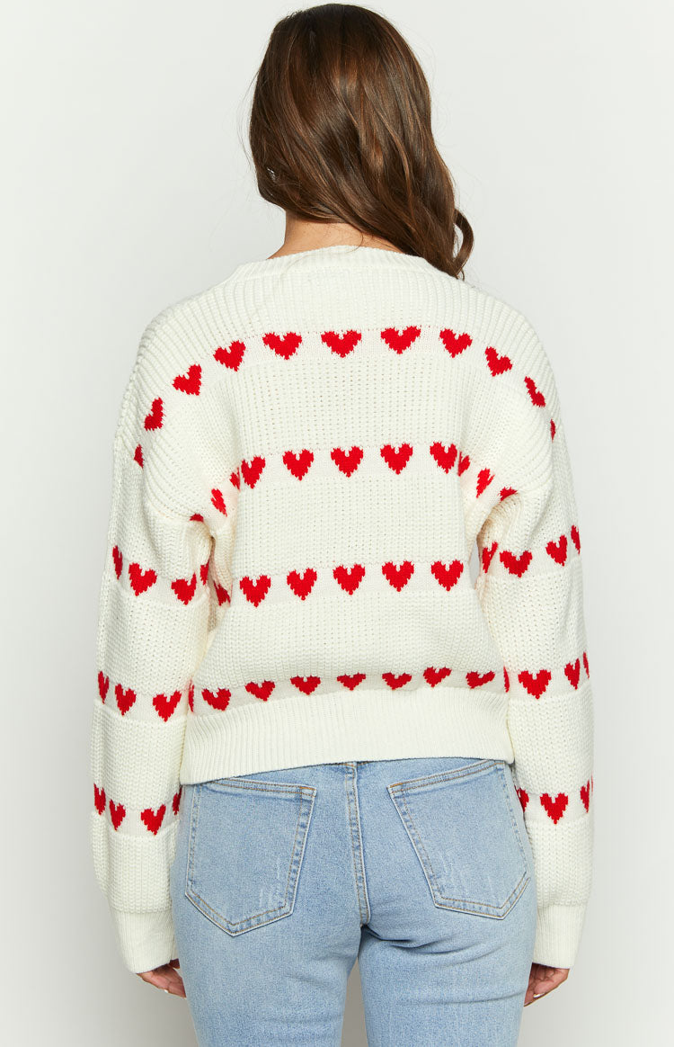 Lovey Red Heart Stripe Jumper Image