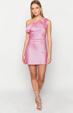 Lucas Pink Satin Mini Dress Image