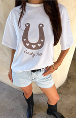 Lucky You White Western Tee Image