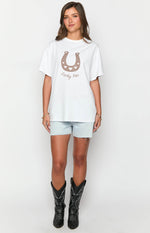 Lucky You White Western Tee Image