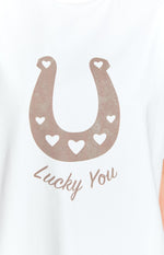 Lucky You White Western Tee Image