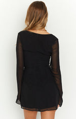 Lucy Black Long Sleeve Mini Dress Image