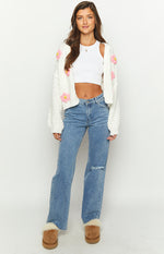 Luella White Flower Knit Cardigan Image