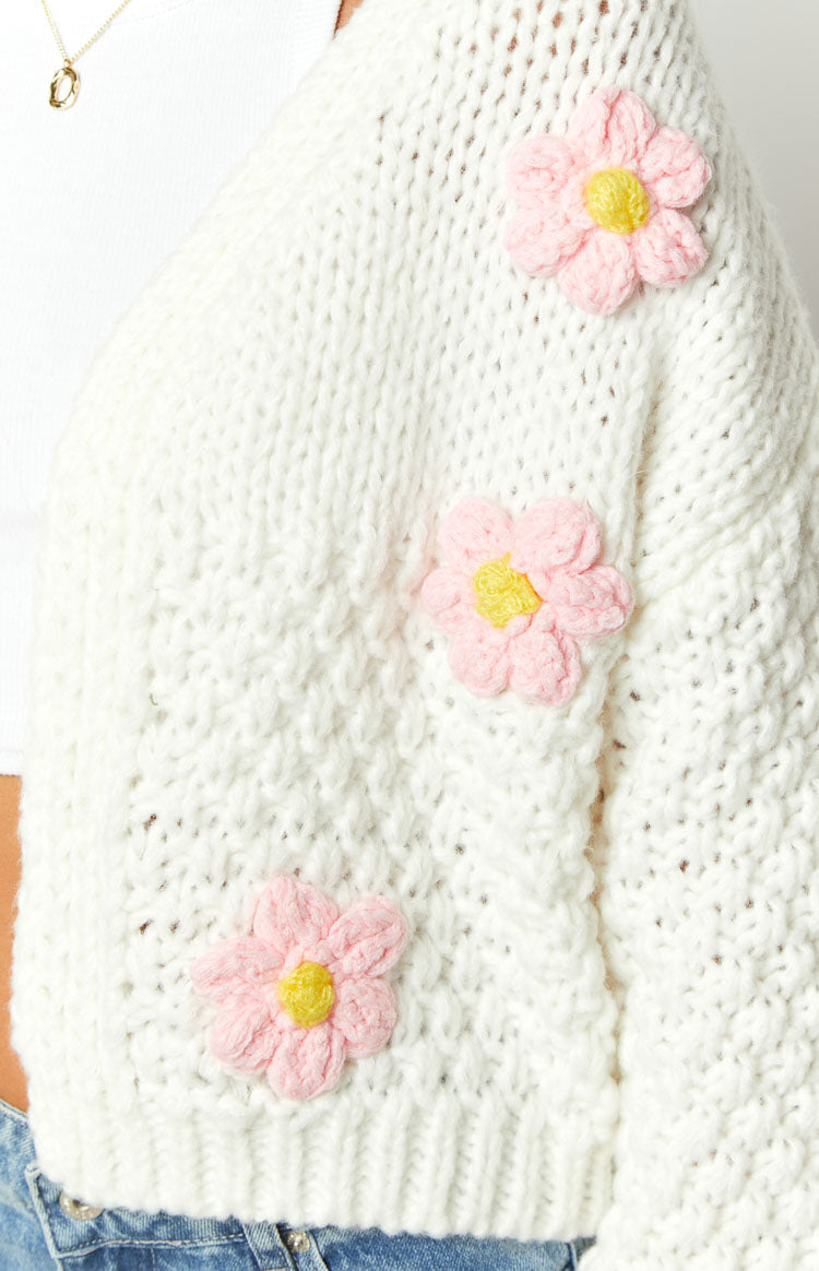 Luella White Flower Knit Cardigan Image