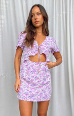 Luelle Lilac Floral Mini Dress Image