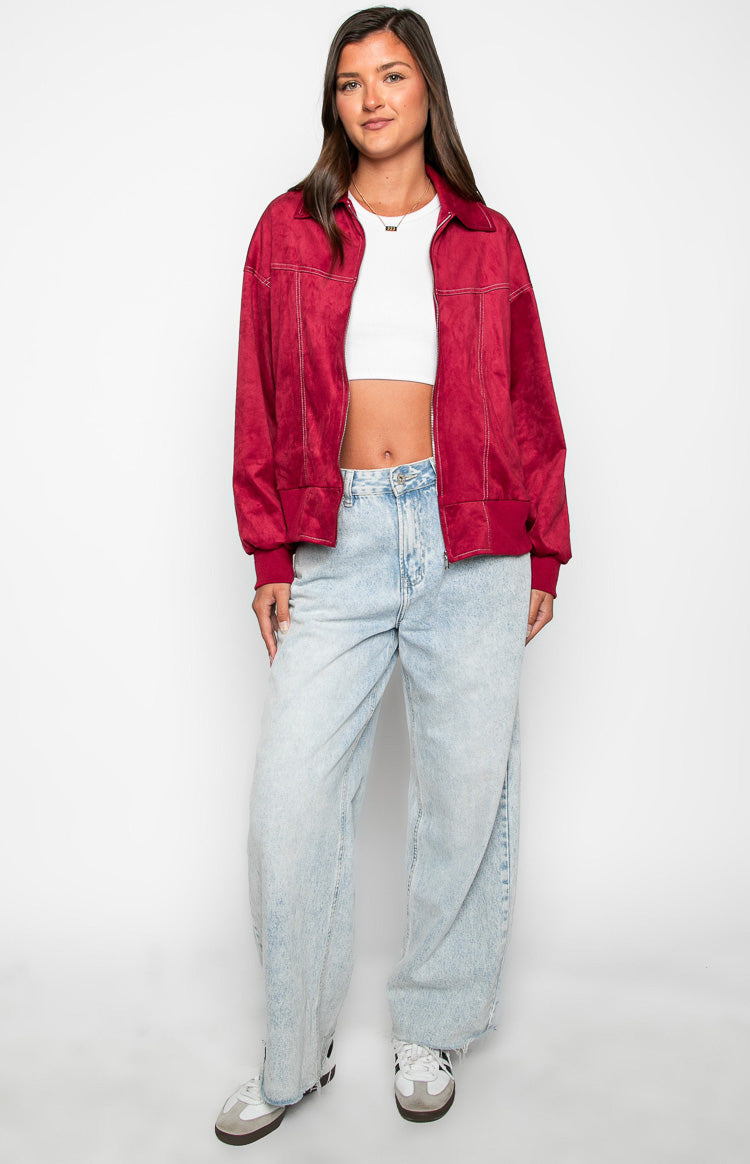 Lui Red Bomber Jacket Image