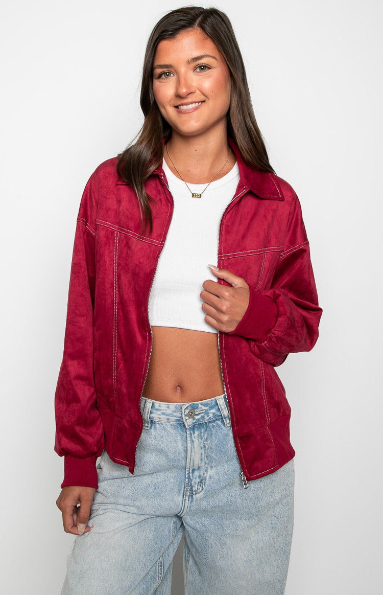 Lui Red Bomber Jacket Image