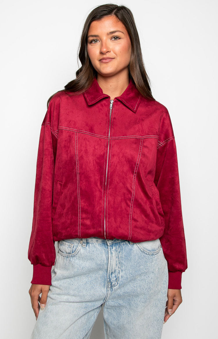 Lui Red Bomber Jacket Image