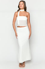 Luna White Maxi Skirt Image