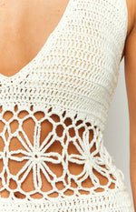 Lura White Crochet Mini Dress Image