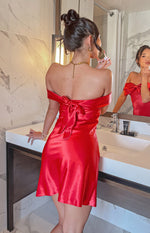 Lyla Red Off Shoulder Mini Dress Image