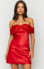 Lyla Red Off Shoulder Mini Dress Image