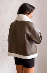 Myki Brown Sherpa Jacket Image