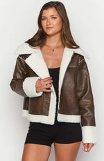 Myki Brown Sherpa Jacket Image