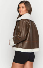 Myki Brown Sherpa Jacket Image