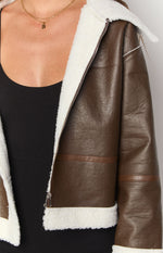 Myki Brown Sherpa Jacket Image