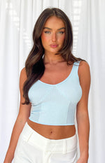 Madisyn Blue Knit Tank Image