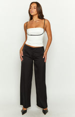 Maeve Black Satin Pants Image