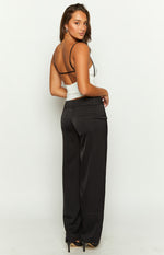 Maeve Black Satin Pants Image