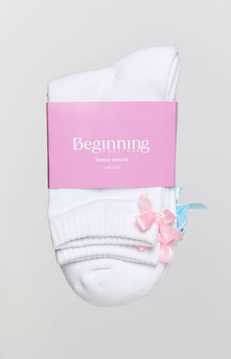 Magnoli White Bow Socks 2 Pack Image